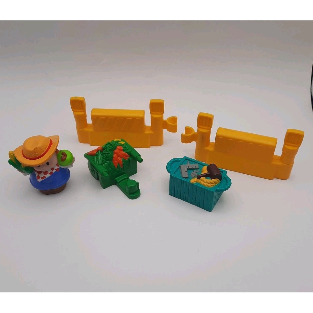 Fisher Price Little People Yellow Fence Vegetable Crate Farm Farmer